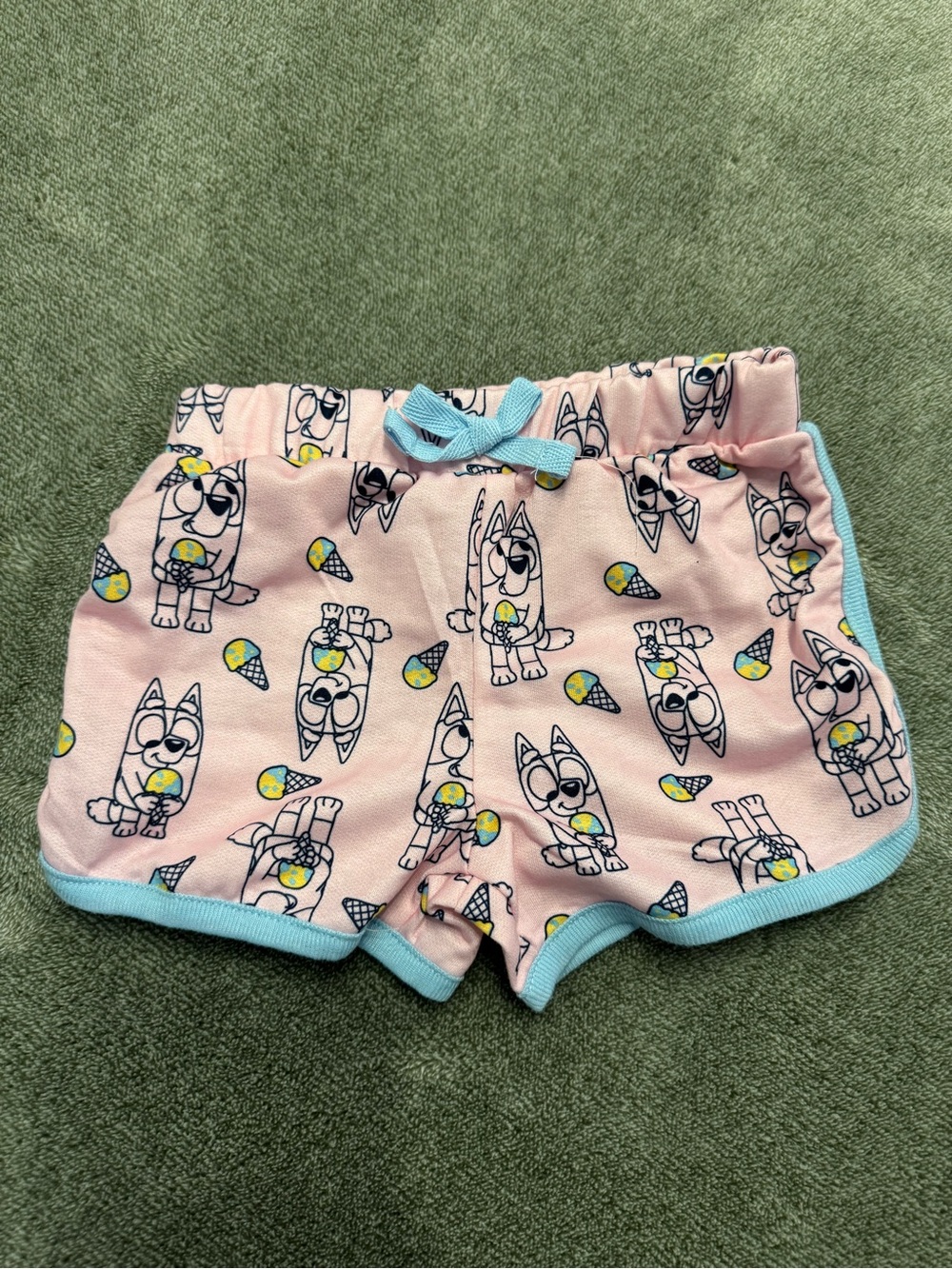 Pink Bluey Dog Ice Cream Trim Kids Shorts